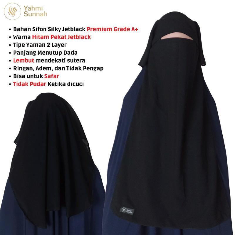 Cadar Yaman Niqab Yaman Niqob Yaman Purdah 3 Layer Long Yaman Niqob Safar Bisa COD 5