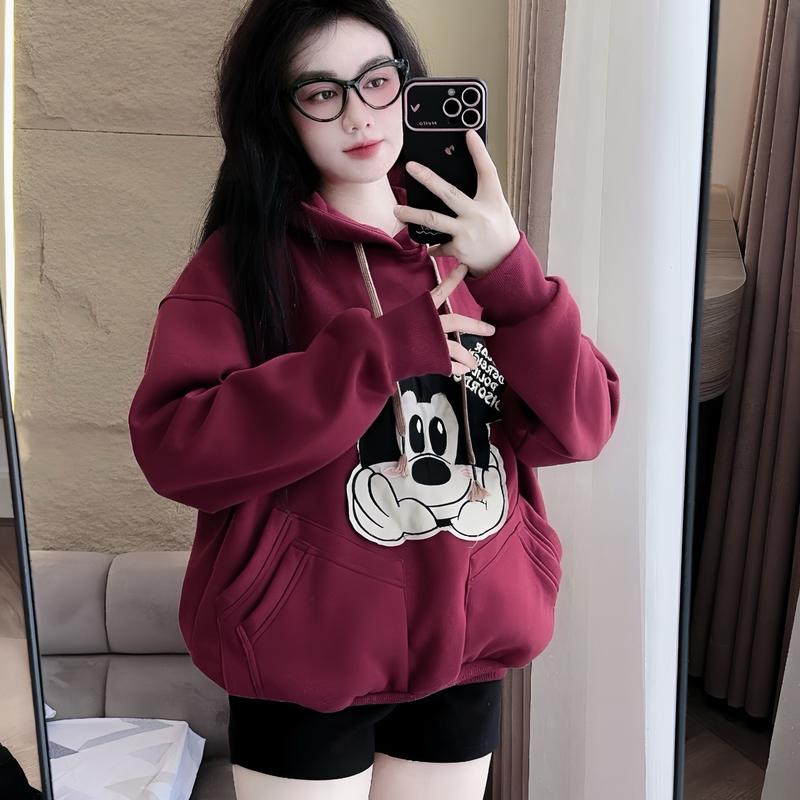  Áo Khoác Hoodie Thêu Mic Nỉ Cotton Không Xù Phong Cách Dễ Thương Năng Động By Hangfinshop 