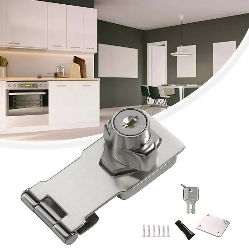 Khóa ngăn kéo, không cần đục lỗ, cho tủ lạnh, tủ lạnh và khóa cửa tủ 2