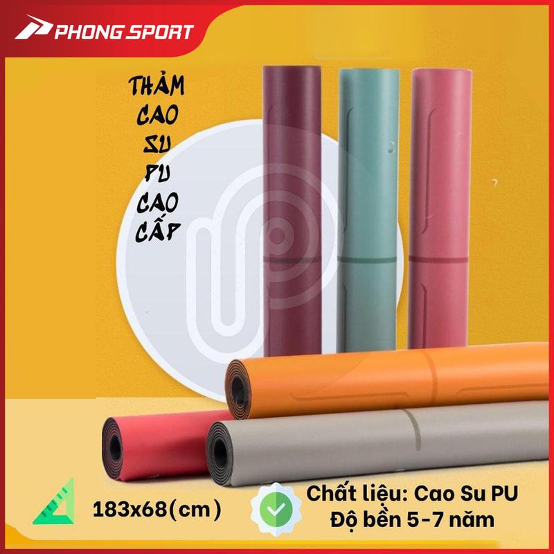 Thảm Tập Yoga in định tuyến 5mm chất liêu PU CAO SU + TÚI VẢI CAO CẤP