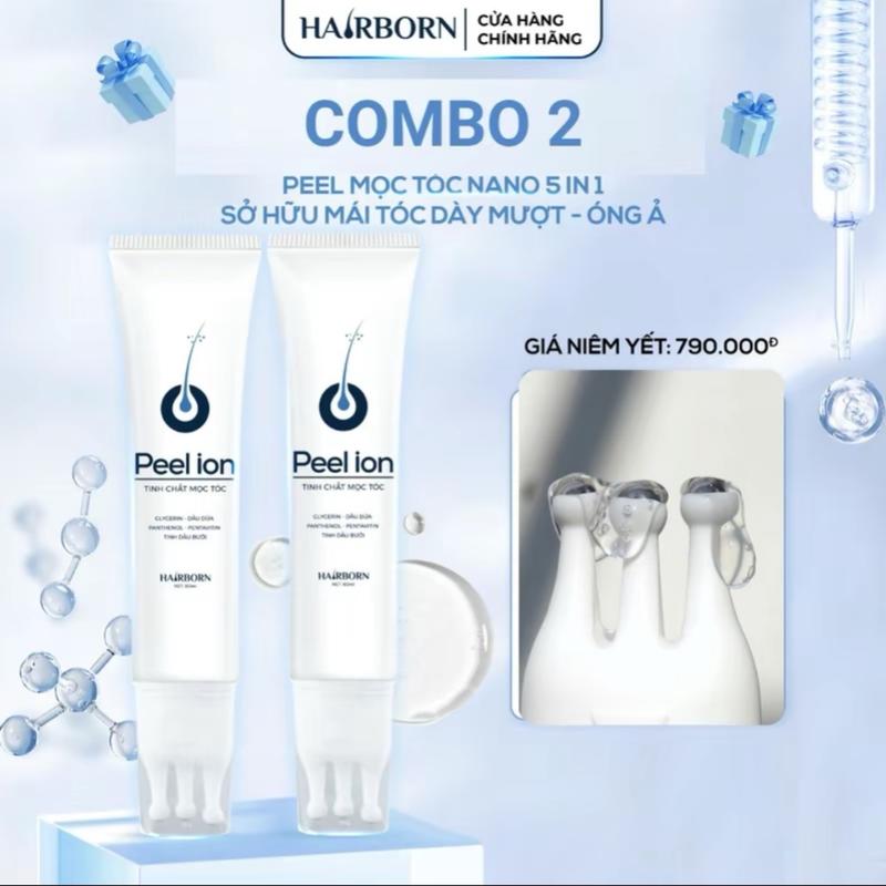 COMBO 2 Lăn Tóc Hairborn Tuýp 60ml - Tinh Chất Mọc Tóc Chăm Sóc Tóc Dưỡng Tóc Cho Nam Nữ - Tinh dầu dừa ép lạnh - Tinh Dầu Bưởi
