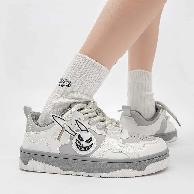 Zapatillas de deporte casuales de moda para hombre, personalizadas, de piel de conejo, planas, para andar en patineta, correr, caminar, calzado de entrenamiento, bajo pedido mínimo_voghion.com