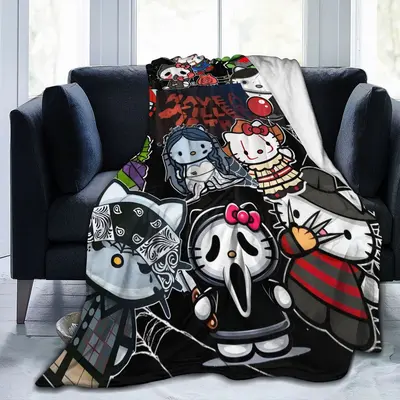 Sanrio Hello Kitty Halloween Throw Blanket Witch Skeleton Spiderwebs hotsell Tik Tok