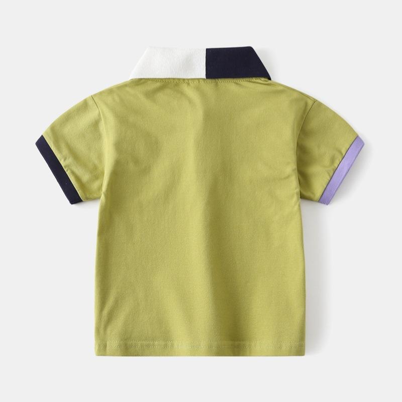 Product Introduction of 2025 Children's Summer Clothing Short-Sleeved Polo Shirt Boys' Short-Sleeved Shirt Baby Color Matching Collar Fashion Polo 4