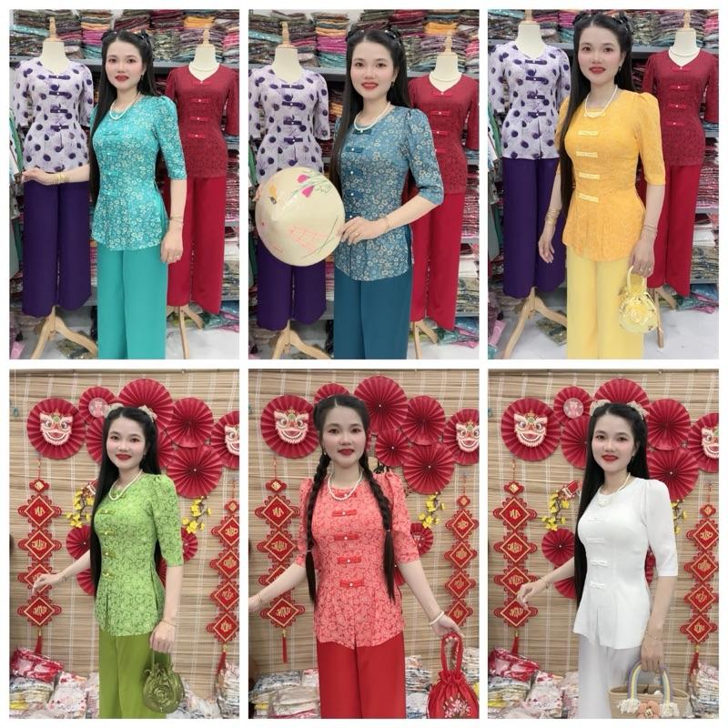 Bộ áo gấm lụa tơ tằm 2 da ánh nhũ (mẫu thiết kế cao cấp)