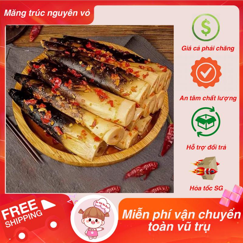 SET DÙNG THỬ SET 1KG Măng ngâm ớt chua cay Tứ Xuyên mix các loại nguyên vỏ và măng trúc đã lột vỏ - Ăn vặt Bà Beo Food