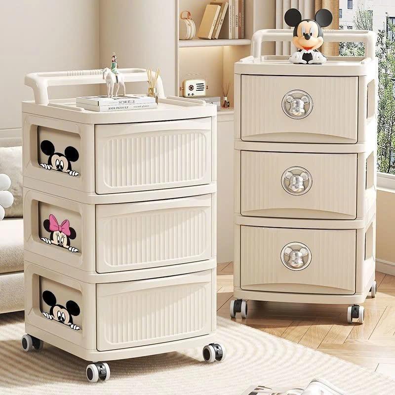 HÀNG Mới] Kệ Để Đồ Xe Đẩy 3-5 Tầng Chuột Mickey, Tủ Đựng Đồ Kiểu Ngăn Kéo Gia Đình, Giá Để Đồ Ăn Vặt, Đồ Chơi Phòng Khách, Tủ Đựng Đồ Di Động Nhiều Tầng