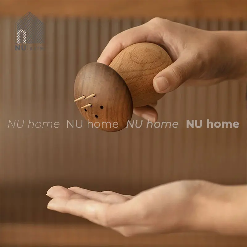 Hũ tăm gỗ hình nấm, được thiết kế mộc mạc với chất liệu gỗ tự nhiên cao cấp Đựng Gia Vị 7