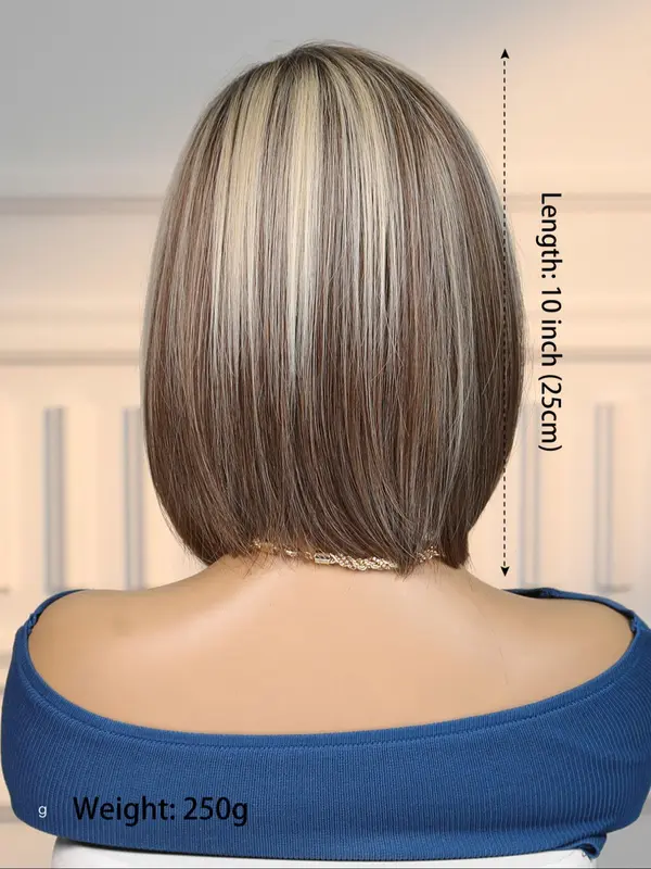10 Inch Short Straight Wigs for Women Short Hair, Gorgeous Fluffy Wigs without Bangs, Synthetic Wigs for Party, Daily Use 1