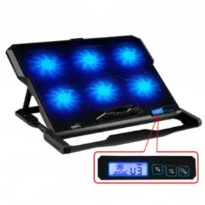 [ COD ] Cooling Pad Laptop 6 Fan Kipas Leptop Coolpad Cool PENDINGIN Stand Holder Tatakan Alas Dudukan - K6 - Black