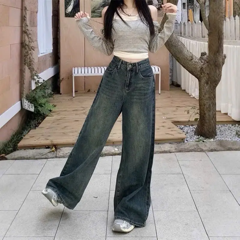 CH 58-Quần suông Nấm Lùn+ From Dài ,jean nữ women xanh retro mẫu mới hottreen ,háck dáng mẫu năm 2025
