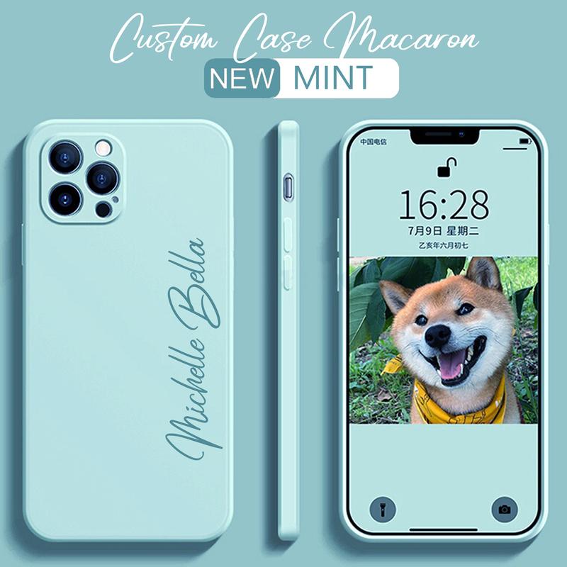 SoftCase Macaron Nama + Foto For All Type | Casing Silikon Lentur | SoftCase Protect Camera Cover Handphone Cover Handphone Case Protection 1