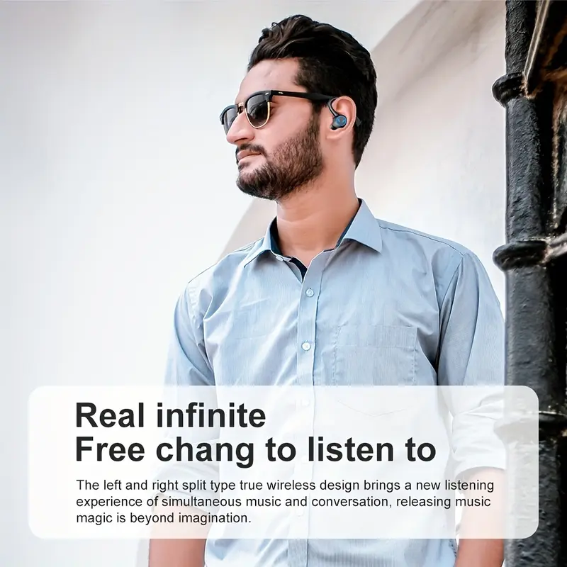 Wireless Earphones Wireless Earbuds 120 Hours Playback Earbuds Stereo Bass Over-Ear Headphones with Ear Hooks Microphone, Suitable for Sports/Workout/Gym/Running, Black 4