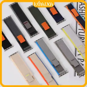 Trail Loop Nylon Strap for Iwatch Series 11 10 9 8 7 6 5 4 SE 3 2 1 Ultra/ Ultra 3 2 I8 S10 S8 S9 Pro Max T900 T800 Ultra 8 MAX 9 PRO S20 T500 49mm 46mm 45mm 38mm 40mm 41mm 42mm 44mm Tali Jam Sport Band for Tali Jam Tangan Smartwatch Apple Watch