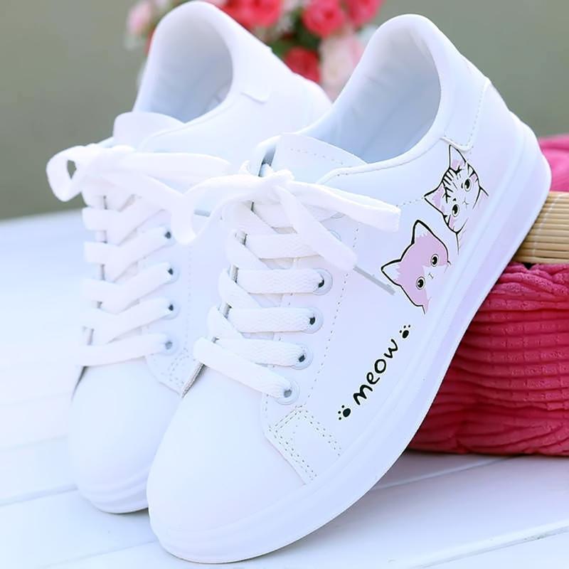Giày nữ đi học đi chơi đẹp dễ thương Sneaker giày trắng đế thấp giày bata Cao Su Shoes Cao Su Shoes Cao Su Jean