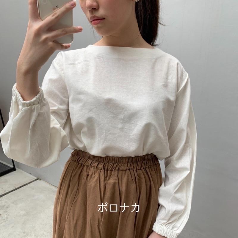 PORONAKA - KURA Blouse Atasan Polos Linen Longsleeve 0
