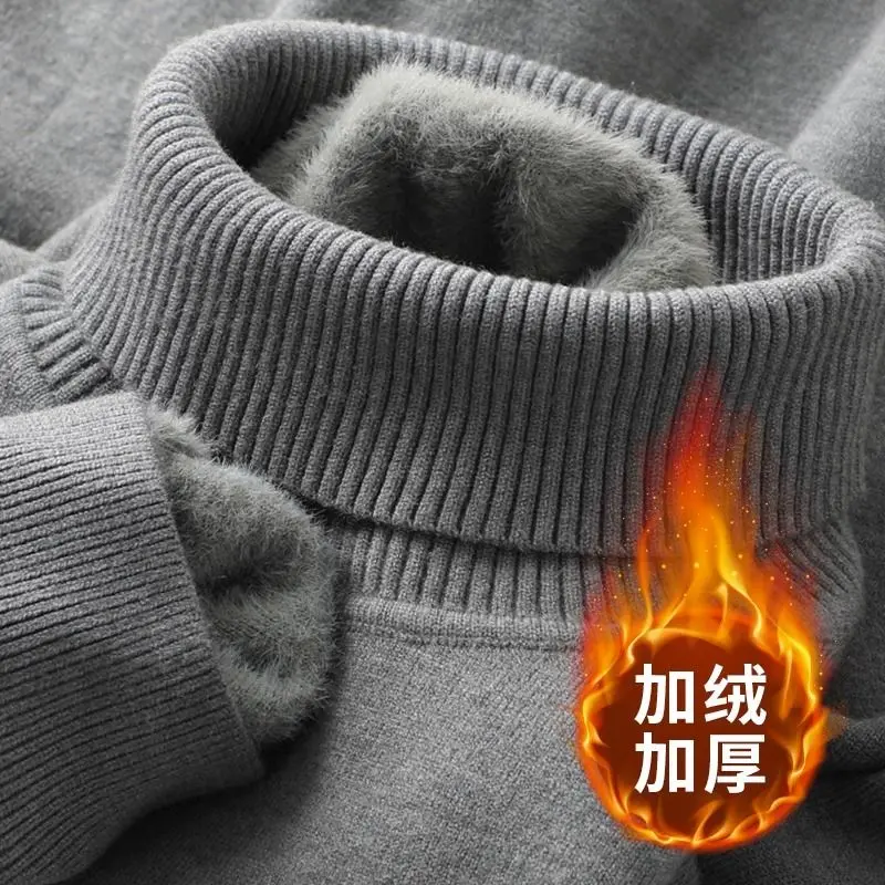 Áo Len Nhung Một Mảnh, Cao Cổ Giữ Nhiệt, Lót Lông Cừu, Dành Cho Nam Giới, Thích Hợp Cho Mùa Thu Và Mùa Đông Năm 2023, Cổ Bẻ Áo, Đồ Len Bottoming, Áo Thường Ngày Độ Dày 1 / 2
