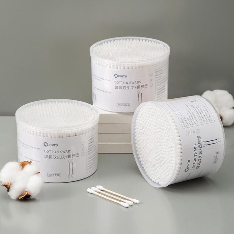 Portable Double Head Cotton Swab Wooden Wadded Sticks Multipurpose Cleaning Cotton Swabs Cosmetic Cotton Swabs Durable Makeup 1