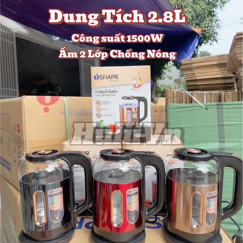 [Mã ST130] ￼Ấm Siêu Tốc O SFIAPR Mẫu Mới 2 Lớp Chống Nóng Thuỷ Tinh Cao Cấp, Tự Ngắt Điện Khi Sôi, Ấm Đun Nước Siêu Tốc Dung Tích Thực 2.0L