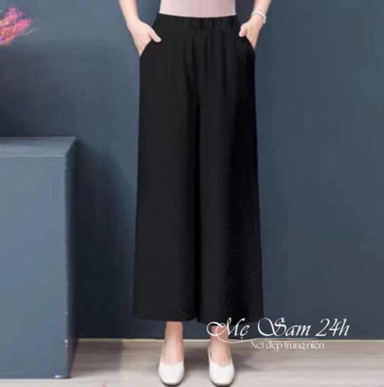Product Introduction of Quần Trung Niên Nữ Ống Suông Lưng Thun Tôn Dáng, Quần Dài Nữ Bigsize Đến 90kg Chất Liệu Đũi Mềm Mát Mẹ Sam 24h - QNH.72 Women Pants 38