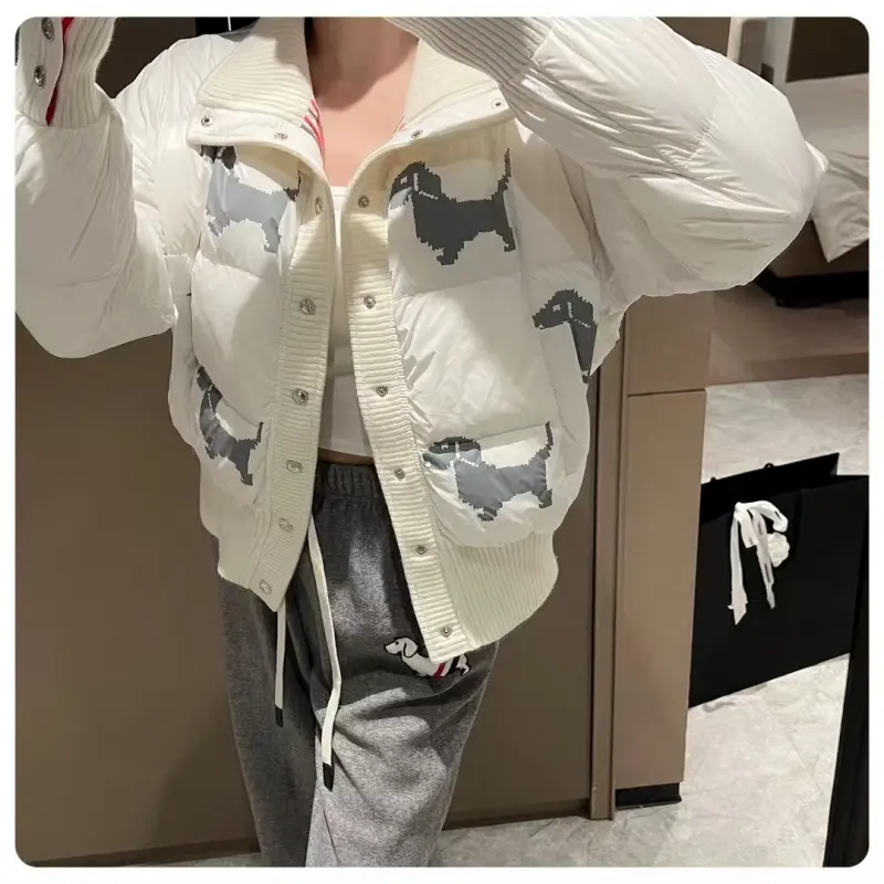 Áo áo Phao Cho Chó Con In Hình Dễ Thương, Hàng Mới Về, Áo Cổ Lọ Chống Lão Hóa Đi Chơi Cho Nữ, Áo Khoác Bông Ấm Áp Mùa Thu Và Mùa Đông Jacket Top