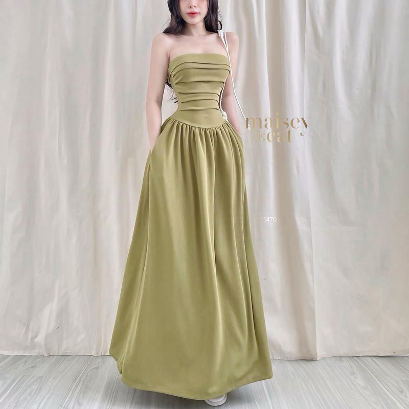 [MAISEY ẢNH THẬT] 1470 - ĐẦM MAXI CÚP NGỰC DRAPPING TỈ MỈ CÓ HAI TÚI SƯỜN TIỆN LỢI Nữ Women Nữ Women Dress Thun 2