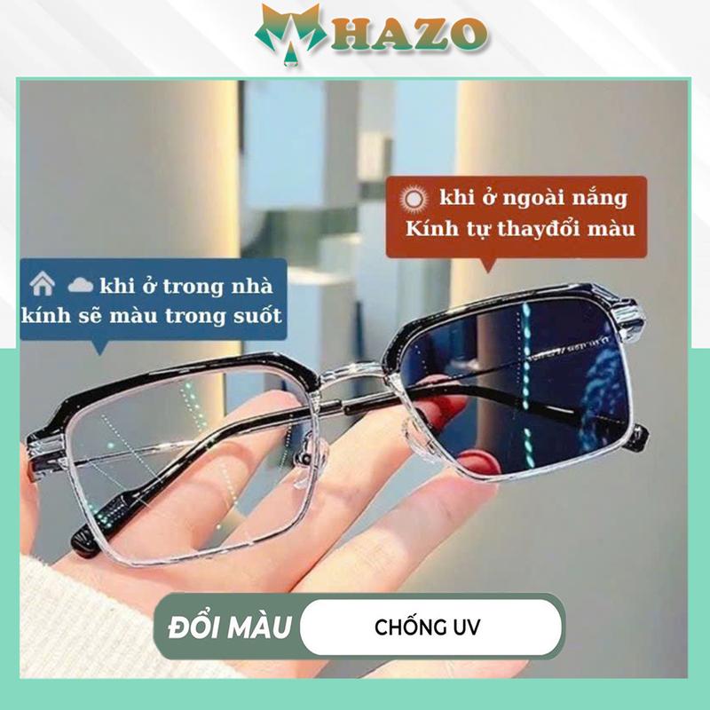 Mắt kính thời trang Đổi màu Form vuông Look 799 Cao cấp Hot trend phong cách trẻ trung