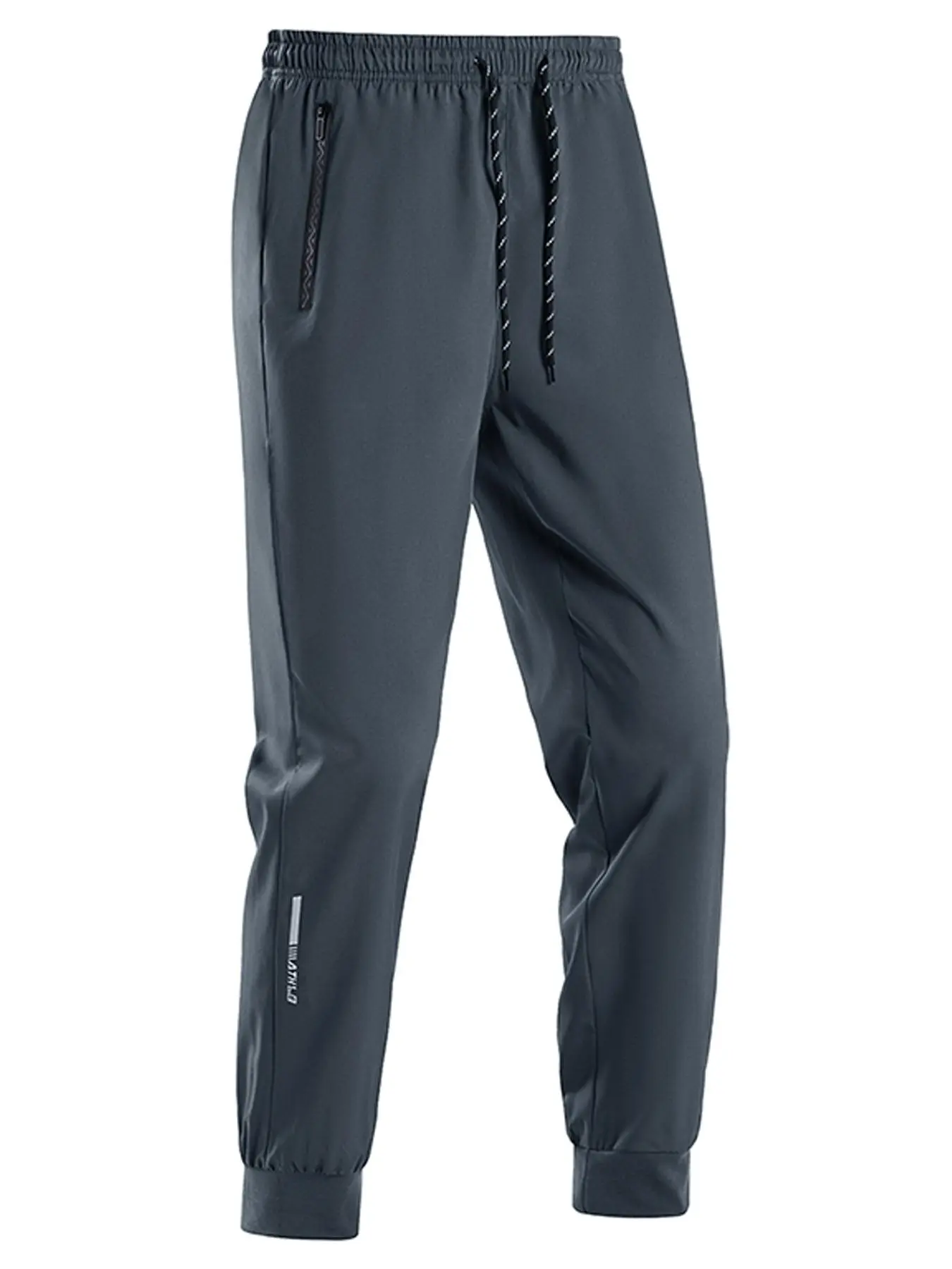 Men's Solid Zipper Pocket Sweatpants, Regular Fit Casual Comfy Breathable Trousers for Daily Wear, Men's Bottoms for All Seasons