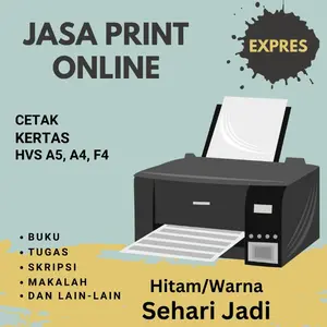 [5pcs] JASA PRINT / CETAK HITAM PUTIH / WARNA CEPAT TERMURAH A5/A4/F4 75/80 gsm, BUKU, BROSUR, MAKALAH, SKRIPSI, DLL