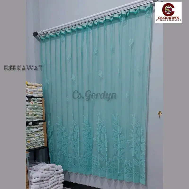 Gorden Vitrase Tulip pink tosca puring gorden siang 2