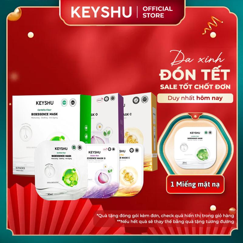 10 Miếng Mặt Nạ KEYSHU 30ML Dưỡng Ẩm Làm Mềm Da Hỗ Trợ Ngăn Ngừa Lão Hóa