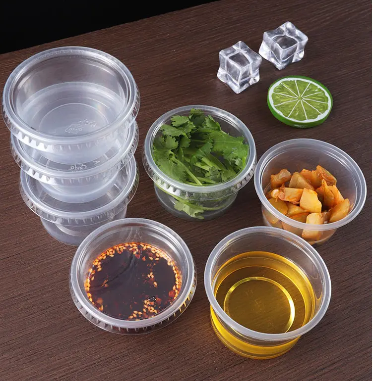 Combo 100 hũ nhựa đựng gia vị kèm nắp đậy, set 100 hũ đựng nước chấm, nước sốt... mini (dung tích 60ml) 4