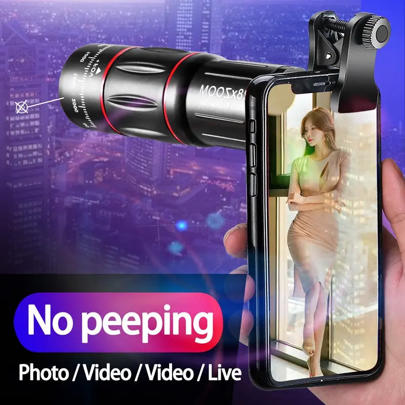 Bộ ống kính máy ảnh điện thoại, HD, ống kính điện thoại 25X zoom tele, ống kính macro và mắt cá điện thoại góc rộng, thích hợp cho điện thoại thông minh, [Thanh Toán Khi Nhận Hàng] 6