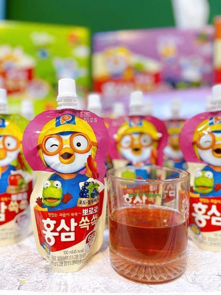 Nước Hồng Sâm Trái Cây Paldo Poro ro HQ (Hộp 10 Túi x 100 ML) 4