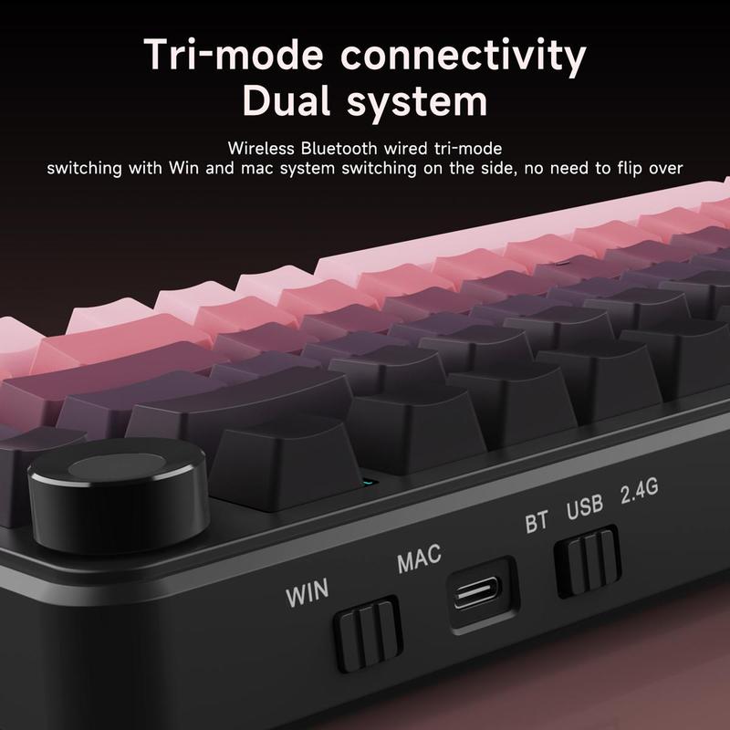 AJAZZ AK820 MAX PLUS Wireless Keyboard, Rechargeable 3-mode Mechanical Keyboard with Screen, Hot-swappable RGB DIY Keyboard for Gaming 7