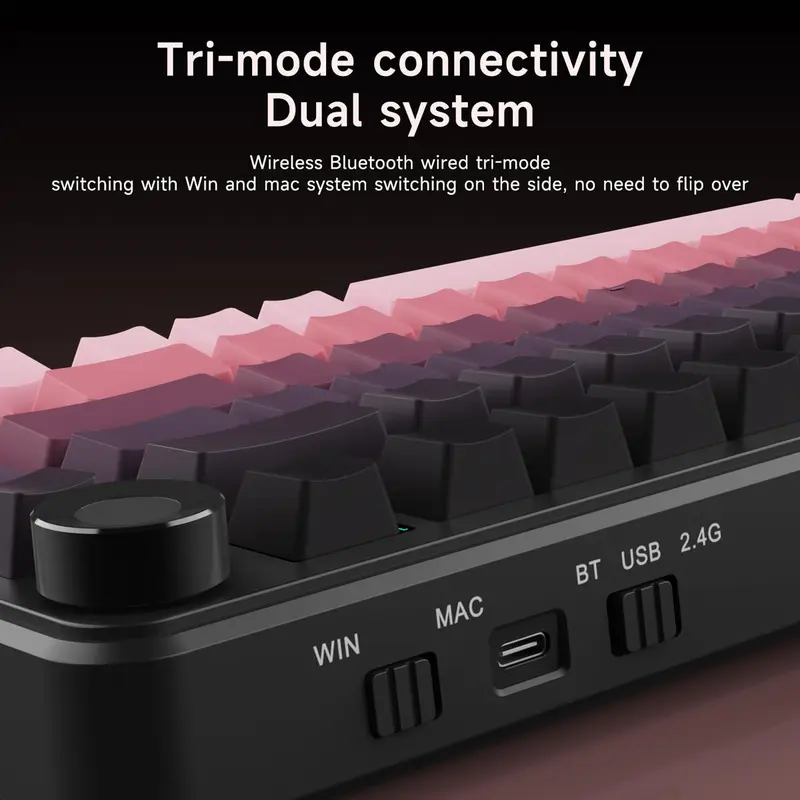 AJAZZ AK820 MAX PLUS Wireless Keyboard, Rechargeable 3-mode Mechanical Keyboard with Screen, Hot-swappable RGB DIY Keyboard for Gaming 7