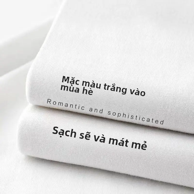 Áo Thun Nam Thường Ngày Xu Hướng Cổ Điển Dáng Rộng Vừa Vặn, Dễ Phối Đồ, Cổ Tròn, Thích Hợp Cho Mùa Hè, Áo Thun Tay Lỡ Cặp Đôi Cùng Phong Cách 8