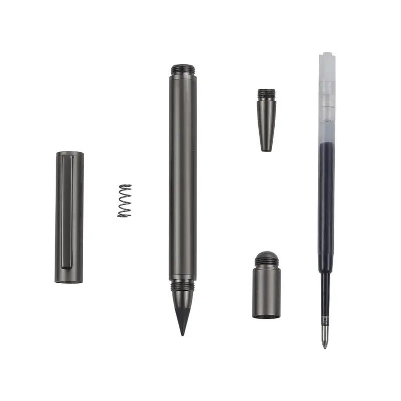 Bút Bi Kim Loại, Cầm Tay, Chức Năng Kép, Viết Mượt Mà, Bút Gel Mực Đen, Dễ Mang Theo, Thích Hợp Cho Đồ Dùng Học Tập, Bút Mực Đen 4