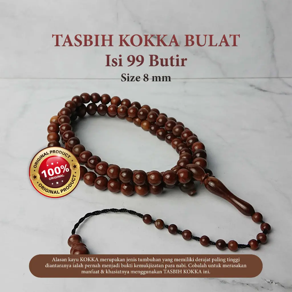 Original 99-point Round Tasbih, 5mm 6mm 7mm 8mm 9mm 10mm Round Tasbih