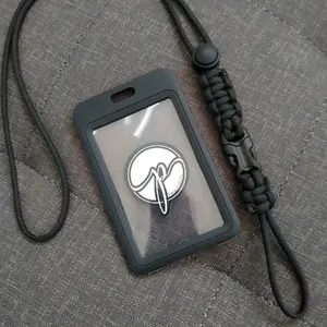 heavy duty tactical Lanyard Paracordistic card holder 2 sided  Tali Id Card premium
