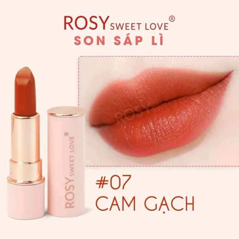 [TẶNG BỘ GƯƠNG CỌ KIM TUYẾN] COMBO 1 Son Dưỡng + 1 Son Sáp Rosy Siêu Lì giữ màu 2-4h, Mềm mịn môi bền màu chính hãng 8