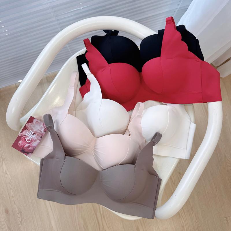 Mã C21 Áo Lót Không Quần Đệm Dày 3 cm Áo Trơn Không Viền Bản Lưng Lớn Không Ngấn Nách Mặc Áo Dài Áo Bó Áo Phông Top Bra Nữ 0