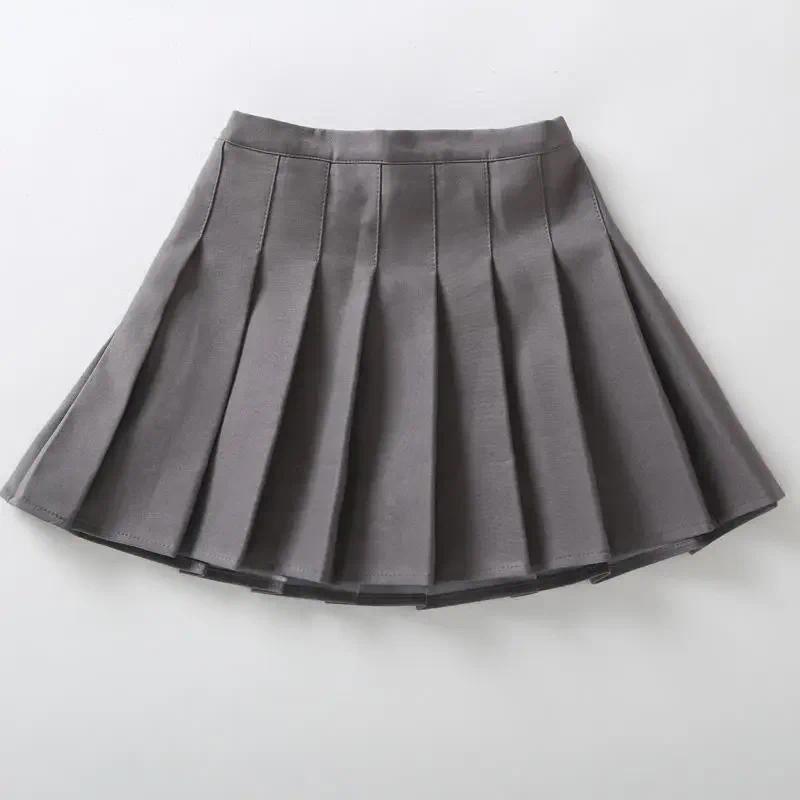 Product Introduction of Children Summer Skirt Girls Mini Skirts Vintage Pleated Skirt Korean Tennis Skirts Short Student Uniform Skirts White Black 5