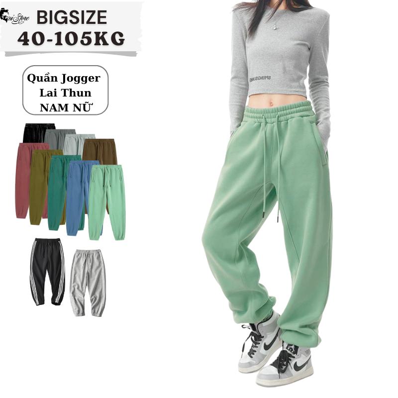40-105KG Quần Jogger Nam Nữ Bigsize Ống Rộng Lai Thun Thời Trang Sói Menswear Pants Ong quần   pattern quần  nỉ ongsuong Loang