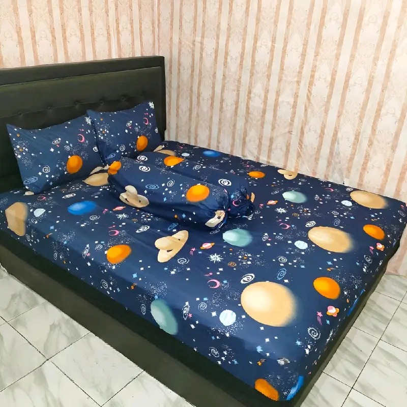 Seprei Motif Space Terbaru Sprei Kartun Luar Angkasa Termurah Seprai Katun No 1 King Size FREE Sarung Bantal Guling Sudut Karet Seprai 2