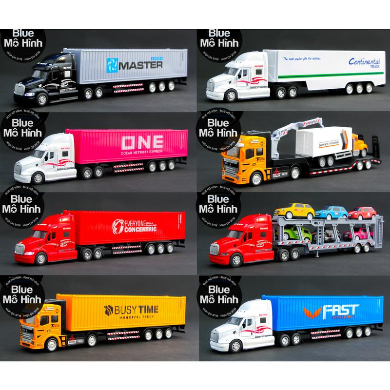 Tổng hợp xe mô hình đầu kéo container đầu xe bằng kim loại