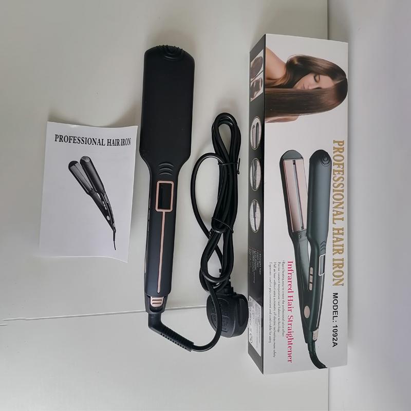 Corded Infrared Straightening Board, Hair Straightening & Curling Dual-purpose Wider Clip Bangs, Lady Clipboard Straightener Curling Iron, Excellent Home Appliances, Silk Press, Winter & New Year Gift, Hair Curler 7