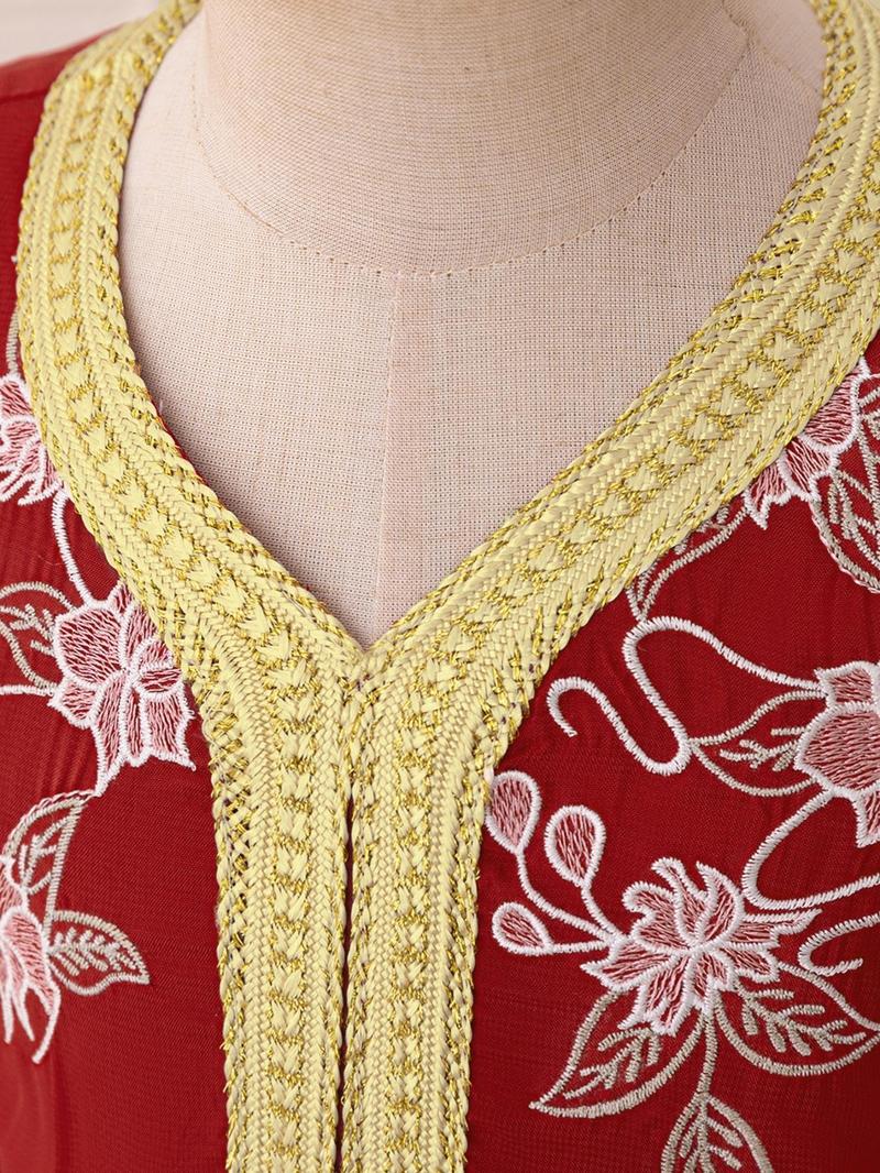 Product Introduction of Girl's Floral Embroidery Sweater Dress, Elegant Long Sleeve Round Neck A Line Dress for Party Wedding Guest, Kids Clothes for All Seasons 4