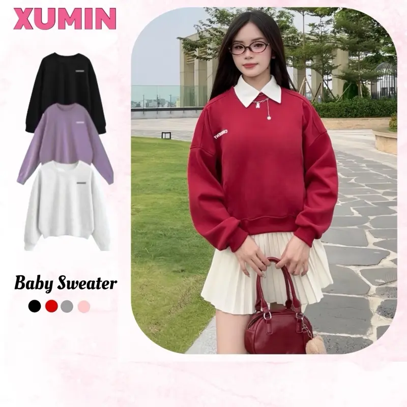 ( Dáng Ngắn )Baby Sweater Dáng Ngắn In Nổi  Lót Nhung Dày Dặn, Dáng Ngắn, Ko Đổ Lông Dáng Boxy Fullsize Nam Nữ Chữ In Nổi " Confident"