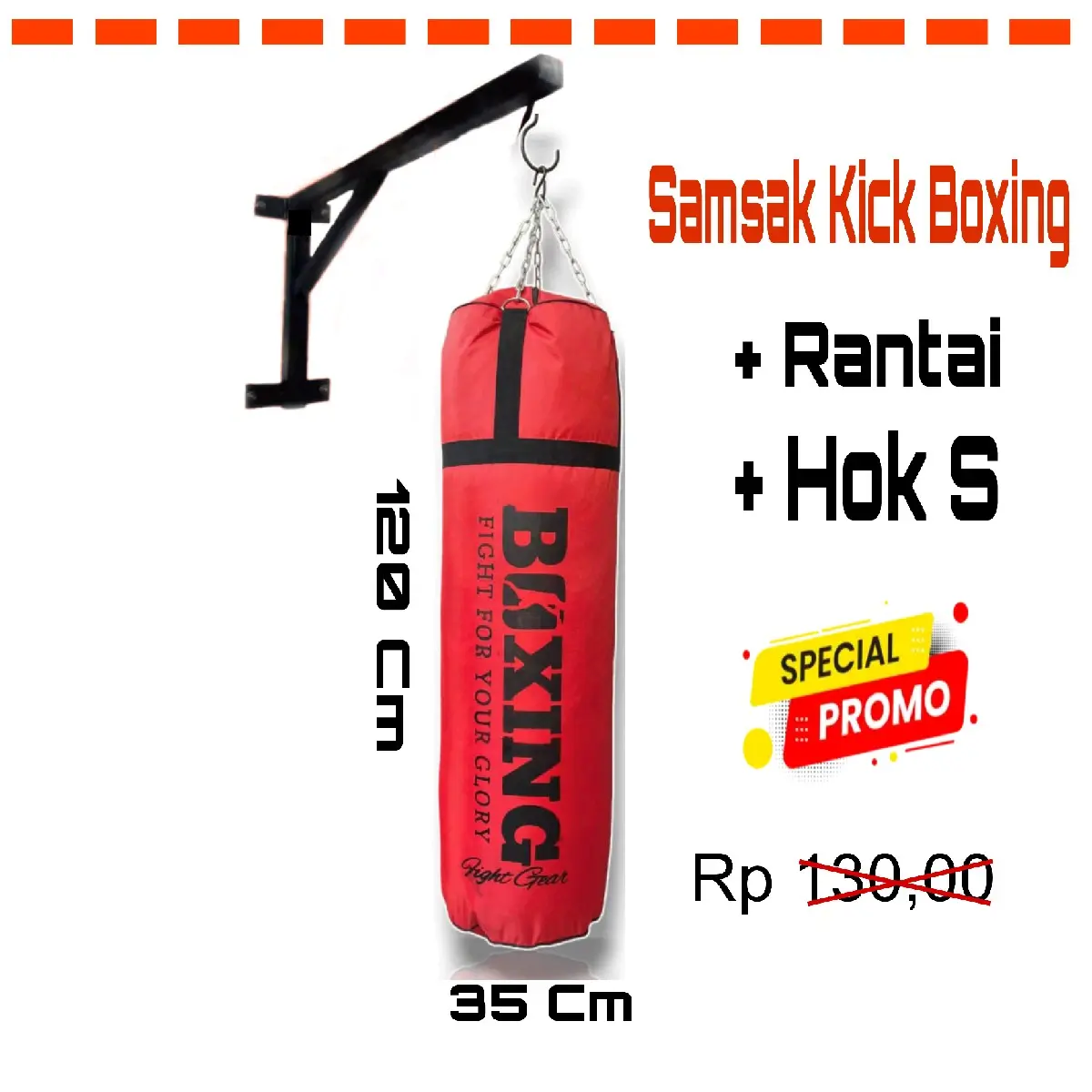 Samsak Tinju Beladiri Muaythai MMA 120 Cm - Tanpa Isi SAMSAK BOXING Original